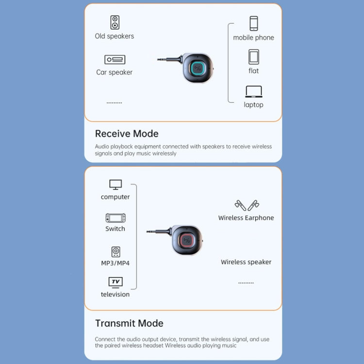 Car AUX Bluetooth 5.3 Audio Receiver Transmitter - Audio Receiver Transmitter by buy2fix | Online Shopping UK | buy2fix