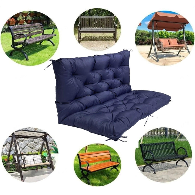 Outdoor Home Patio Soft Waterproof Sunscreen Bench Chair Cushion, Size: 100x100x10cm(Navy Blue) - Cushions & Pillows by buy2fix | Online Shopping UK | buy2fix