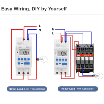 SINOTIMER TM919A-2 220V 16A Din Rail Mount Digital Timer Switch Microcomputer Weekly Programmable Time Relay Control - Switch by SINOTIMER | Online Shopping UK | buy2fix