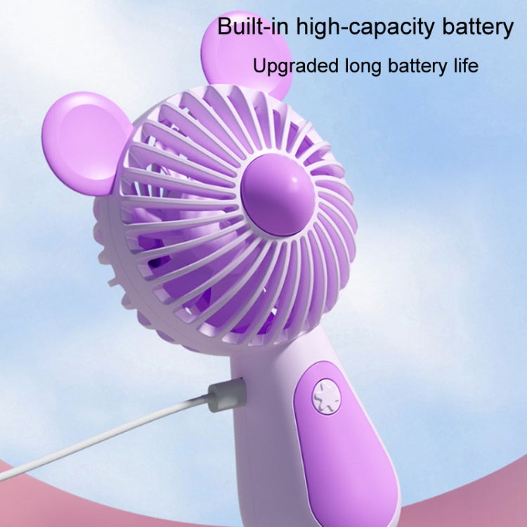 Cute Cartoon Handheld Small Fan Mini Portable USB Charging Fan, Size: Bear(Blue) - Electric Fans by buy2fix | Online Shopping UK | buy2fix