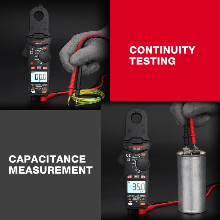 HABOTEST Mini Clamp Multimeter Portable Digital Ammeter - Digital Multimeter by HABOTEST | Online Shopping UK | buy2fix