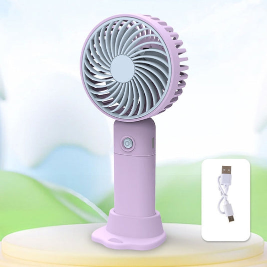 Desktop USB Charging Small Fan Portable Cell Phone Holder Handheld Fan(Purple) - Electric Fans by buy2fix | Online Shopping UK | buy2fix