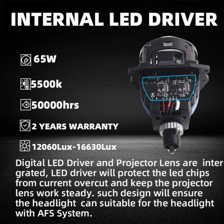 Sanvi 3-Inch LED 6000K Dual-Light Lens Car Headlight, Right-Hand Drive - LED Headlamps by Sanvi | Online Shopping UK | buy2fix