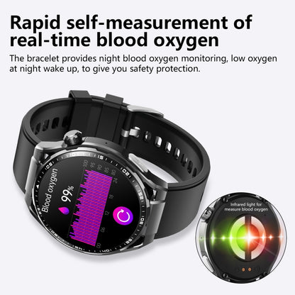 F200 Smart Health Watch ECG Electrocardiogram Blood Sugar Monitoring 1.55 Inch Round Screen, Color: Black Brown Leather - Smart Watches by buy2fix | Online Shopping UK | buy2fix