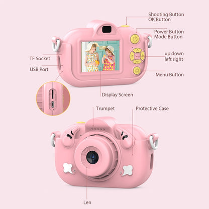 DC501 2.0-Inch 4X Zoom HD Digital Camera Mini Children Photography Camera, Color: Yellow+32G - Children Cameras by buy2fix | Online Shopping UK | buy2fix