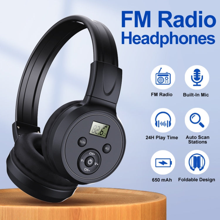 F4 Digital Display Automatic Scanning Foldable FM Radio Headphone, Spec: Charging Version - Radio Player by buy2fix | Online Shopping UK | buy2fix