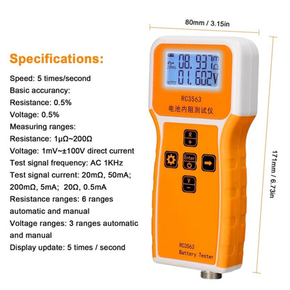 High-Precision Battery Voltage Internal Resistance Tester, Specifications: Host+Probe - Battery & Resistance Tester by buy2fix | Online Shopping UK | buy2fix