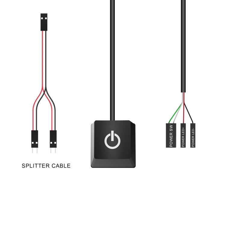 Desktop Computer Mobile Switch Computer Extension Cable Start Button, Color: Orange Case Blue Light 4m Cable - PC Power Supplies by buy2fix | Online Shopping UK | buy2fix