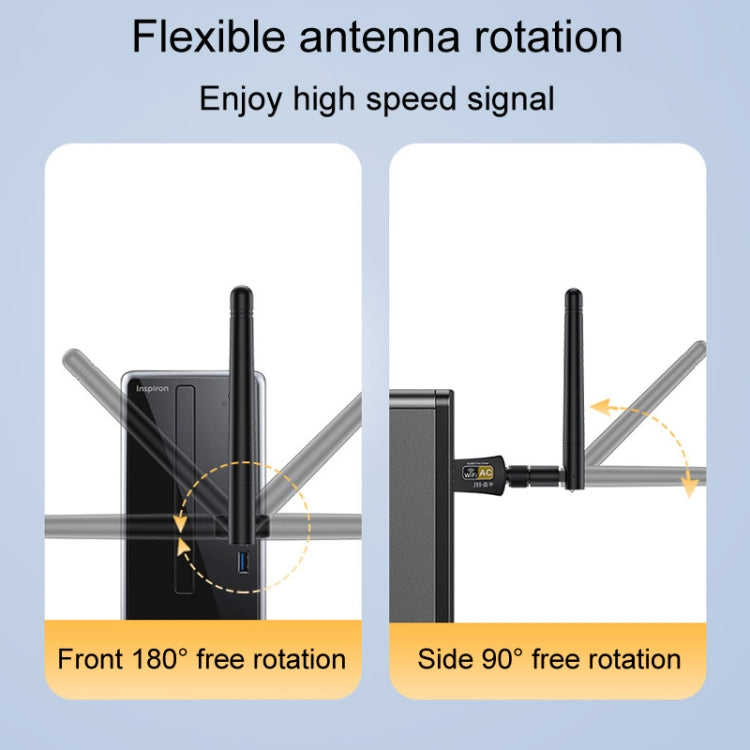 JINGHUA N5 Dual Band Driverless High Gain Antenna USB Wireless Network Card, Style: Antenna Model 600M - USB Network Adapter by JINGHUA | Online Shopping UK | buy2fix