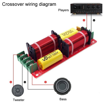 WEAH-2503 High and Low 2-way Speaker Crossover Hi-Fi Home Audio Solderless Divider(C Type Blue Capactior) - Audio Crossover by buy2fix | Online Shopping UK | buy2fix