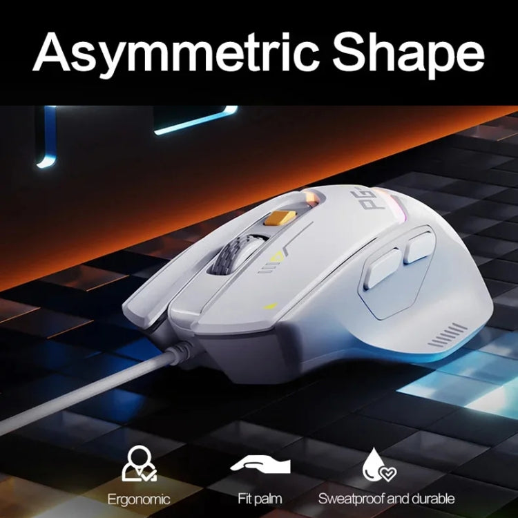 Inphic PG1 RGB Light Emitting Computer Gaming Wired Mouse(White) - Wired Mice by Inphic | Online Shopping UK | buy2fix