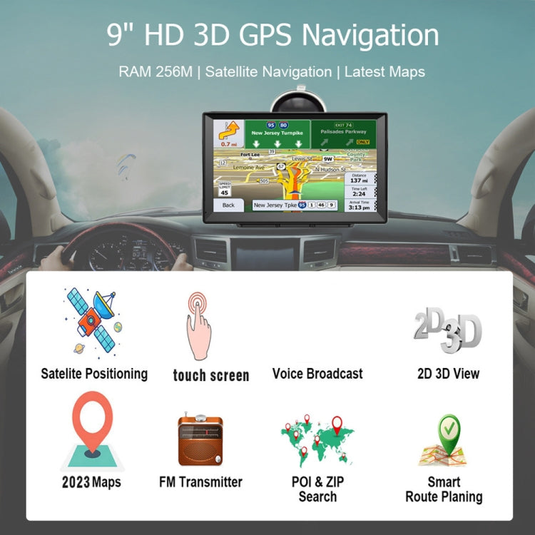 9 Inch 8G/256M Car GPS Navigator With Large Screen Capacitive Bluetooth Map, Area: United States, Canada, Mexico Map - Car MP3 & MP4 & MP5 by buy2fix | Online Shopping UK | buy2fix