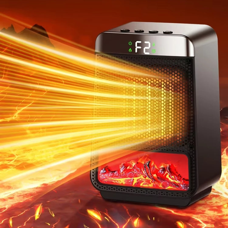 E03 Desktop PTC Heater Dynamic Flame Light Warmer EU Plug - Electric Heaters by buy2fix | Online Shopping UK | buy2fix