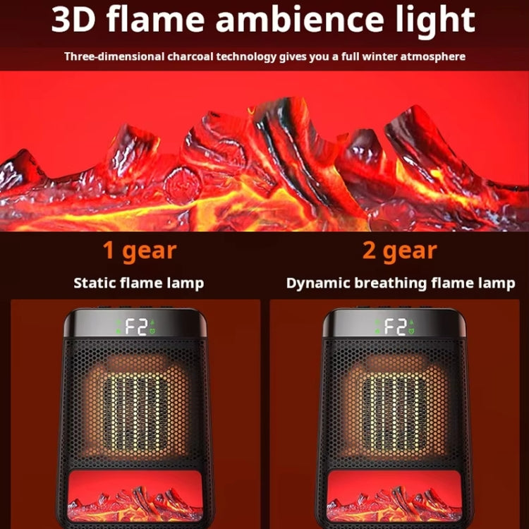 E03 Desktop PTC Heater Dynamic Flame Light Warmer US Plug - Electric Heaters by buy2fix | Online Shopping UK | buy2fix