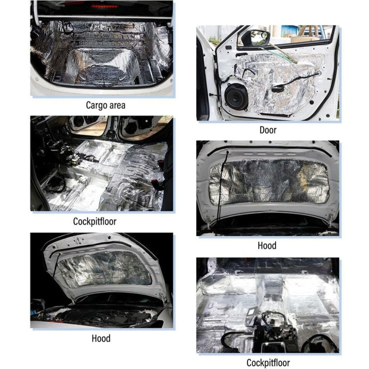 400x250x5mm Car Thick Aluminum Foil Hood Heat And Sound Insulation Pad - Sound & Heat Insulation Cotton by buy2fix | Online Shopping UK | buy2fix