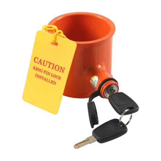 Semi-trailer RV Cylindrical Anti-theft Trailer Lock With Warning Sign - Towing Bars by buy2fix | Online Shopping UK | buy2fix