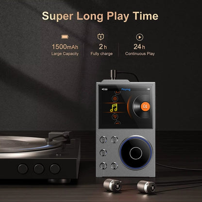 2.4 Inch HIFI Bluetooth Music Player DSD256 Mastering Sound Quality Walkman, Memory: 16GB+8GB(Black) - MP3 Player by buy2fix | Online Shopping UK | buy2fix