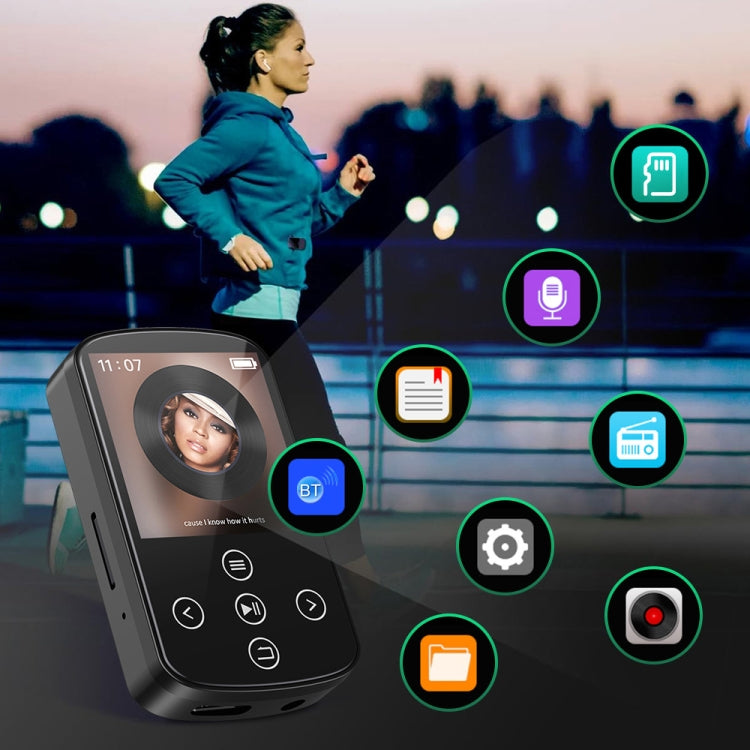 MP3 Bluetooth Music Player HIFI Sports Clip Touch Screen MP4, Memory: 8GB(Black) - MP3 Player by buy2fix | Online Shopping UK | buy2fix