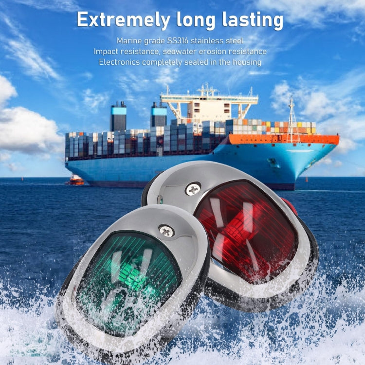 Marine Navigation Warning Light Signal LED Yacht Light, Color: Silver Shell Green - Marine Accessories & Parts by buy2fix | Online Shopping UK | buy2fix