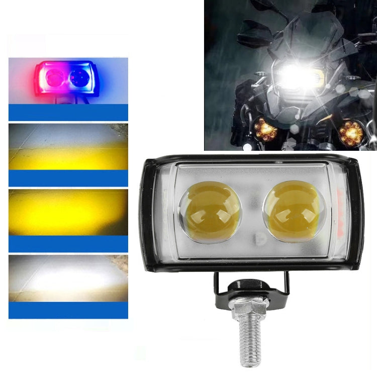 Motorcycle LED Spotlight External Mini Lens High Brightness Flash Headlight Driving Fog Lamps(2 Lens) - Headlights by buy2fix | Online Shopping UK | buy2fix