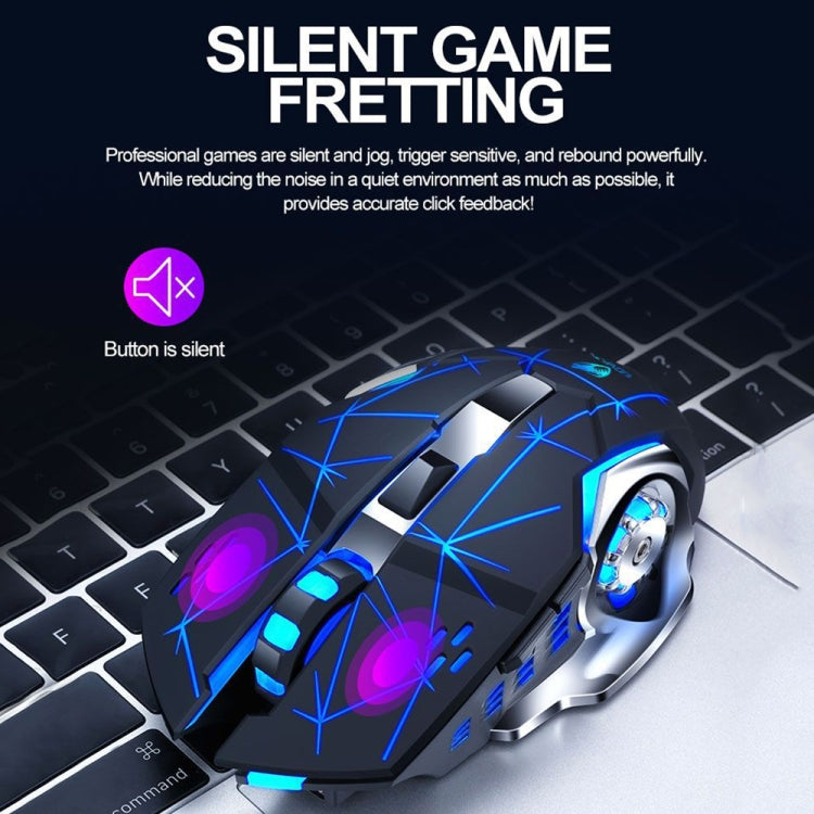 T-WOLF Q13 2.4GHz 6-keys RGB Colorful Light Gaming Wireless Mouse, Color: Single Mode White - Wireless Mice by T-WOLF | Online Shopping UK | buy2fix