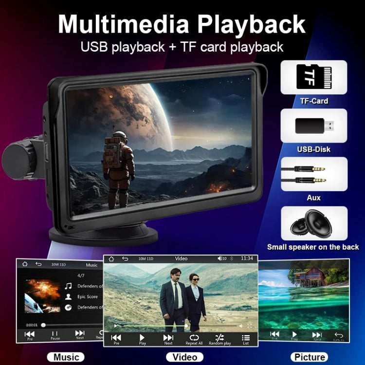 7 Inch Bluetooth 5.0 Portable CarPlay Monitor, Specifications: Display + Camera - Car MP3 & MP4 & MP5 by buy2fix | Online Shopping UK | buy2fix