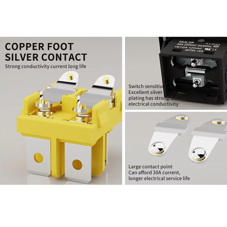 FILN 220V 30A Split Dustproof Boat-type Switch With Light, Specifications: Aluminum 4 Pin 2 Gear Green Light - Car Switches by FILN | Online Shopping UK | buy2fix