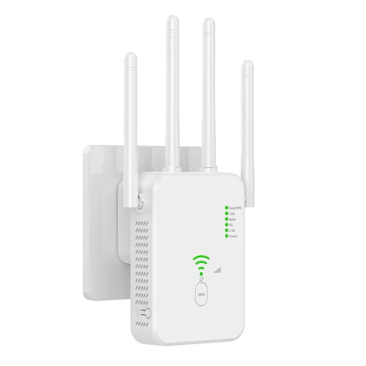 Urant U10 1200Mbps 2.4G & 5.8G Wireless Repeater WiFi Signal Amplifier With 4 Antenna EU Plug White - Broadband Amplifiers by Urant | Online Shopping UK | buy2fix