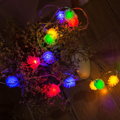 20 LEDs Solar Powered Pine Cone Outdoor Energy Saving Holiday Wedding Decoration String Light Garden Landscape Lamp(White Light) - Solar Lights by buy2fix | Online Shopping UK | buy2fix
