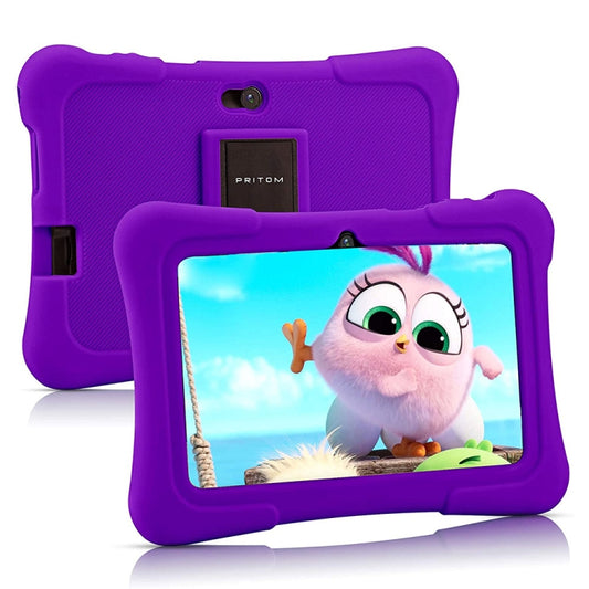 Pritom K7 Kids Education Tablet PC, 7.0 inch, 1GB+32GB, Android 10 Allwinner A50 Quad Core CPU, Support 2.4G WiFi / Bluetooth / Dual Camera, Global Version with Google Play(Purple) -  by PRITOM | Online Shopping UK | buy2fix