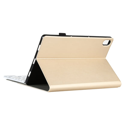 AM12 2 in 1 Removable Bluetooth Keyboard + Protective Leather Tablet Case with Holder for Lenovo Tab P11 (Tab-J606F)(Gold) - Lenovo Keyboard by buy2fix | Online Shopping UK | buy2fix