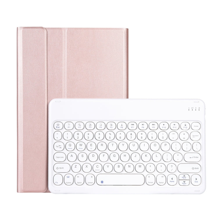 YAK10 2 in 1 Detachable Round Keycap Bluetooth Keyboard + Lambskin Texture TPU Protective Leather Tablet Case with Holder for Lenovo Qitian K10 TB-X6C6X(Rose Gold) - Lenovo Keyboard by buy2fix | Online Shopping UK | buy2fix