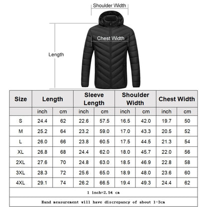 USB Heated Smart Constant Temperature Hooded Warm Coat for Men and Women (Color:Dark Blue Size:XXXXL) - Down Jackets by buy2fix | Online Shopping UK | buy2fix