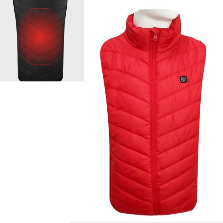 USB Security Smart Constant Temperature Fever Men Stand Collar Cotton Vest (Color:Red Size:XXXXL) - Down Jackets by buy2fix | Online Shopping UK | buy2fix