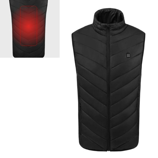 USB Security Smart Constant Temperature Fever Men Stand Collar Cotton Vest (Color:Black Size:S) - Down Jackets by buy2fix | Online Shopping UK | buy2fix