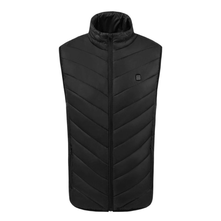 USB Security Smart Constant Temperature Fever Men Stand Collar Cotton Vest (Color:Black Size:XXXXL) - Down Jackets by buy2fix | Online Shopping UK | buy2fix