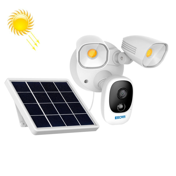 ESCAM QF609 1080P Solar Powered 1000LM Floodlight Wireless Camera with Solar Panel & 12000mAh Rechargeable Battery, Support PIR Sensor & Night Vision & Two Way Audio & TF Card - Security by ESCAM | Online Shopping UK | buy2fix