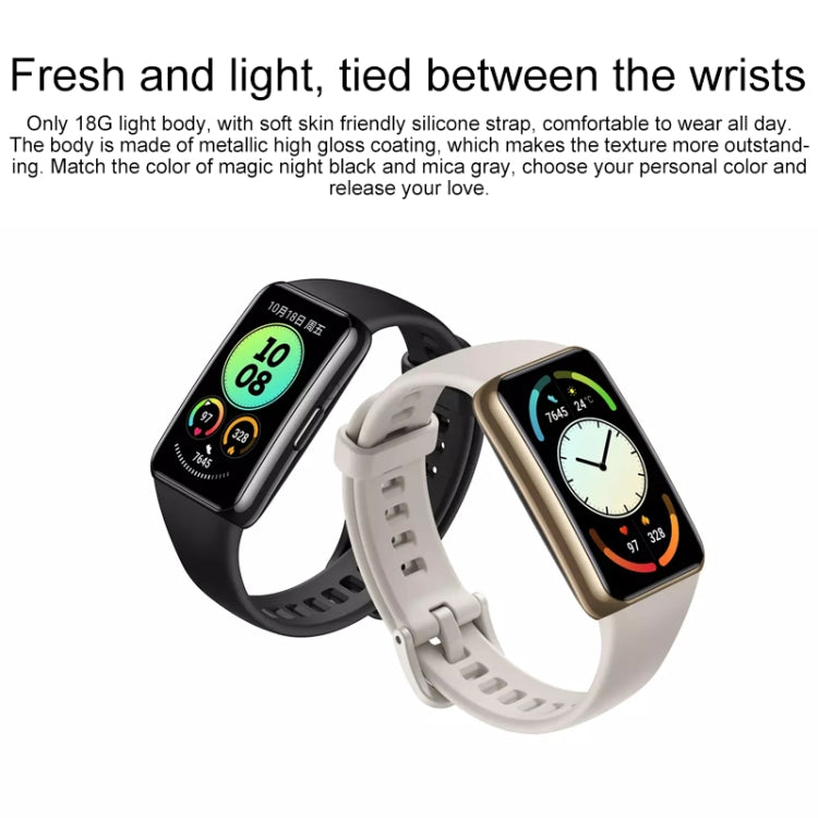 Original Huawei Band 6 Pro 1.47 inch AMOLED Color Screen Bluetooth 5.0 5ATM Waterproof Smart Wristband Bracelet, Support Body Temperature Detection / Blood Oxygen Monitoring / Sleep Monitoring / NFC Smart Card Swiping / 96 Sports Modes(Grey) - Wearable Devices by Huawei | Online Shopping UK | buy2fix