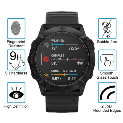 For Garmin Fenix 6 Pro 0.26mm 2.5D 9H Tempered Glass Film Screen Protector - Screen Protector by buy2fix | Online Shopping UK | buy2fix