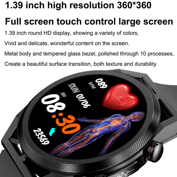 ET310 1.39 inch IPS Screen IP67 Waterproof Silicone Band Smart Watch, Support Body Temperature Monitoring / ECG (Red) - Smart Watches by buy2fix | Online Shopping UK | buy2fix