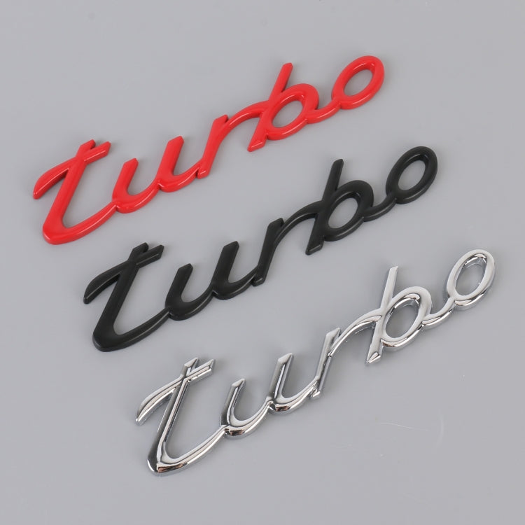 Car TURBO Personalized Aluminum Alloy Decorative Stickers, Size: 13x3x0.3cm (Silver) - 3D Metal Sticker by buy2fix | Online Shopping UK | buy2fix