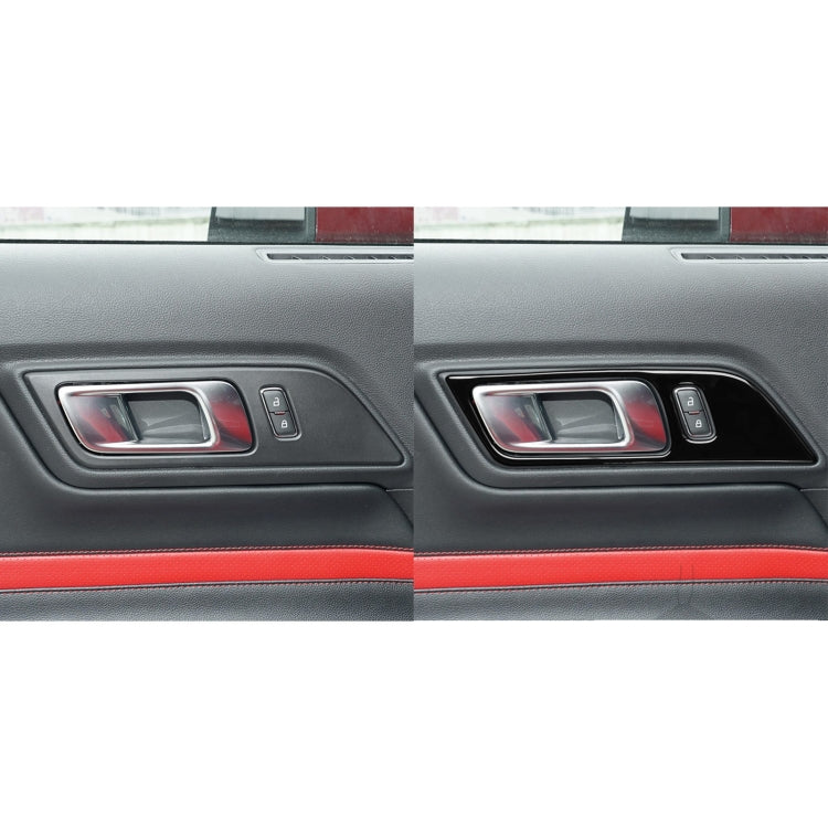 For Ford Mustang 2015-2020 Car Door Handle Panel Decorative Sticker, Left and Right Drive Universal (Black) - In Car by buy2fix | Online Shopping UK | buy2fix