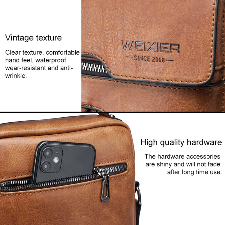 WEIXIER 8642 Men Business Retro PU Leather Handbag Crossbody Bag (Black) - Crossbody Bags by WEIXIER | Online Shopping UK | buy2fix