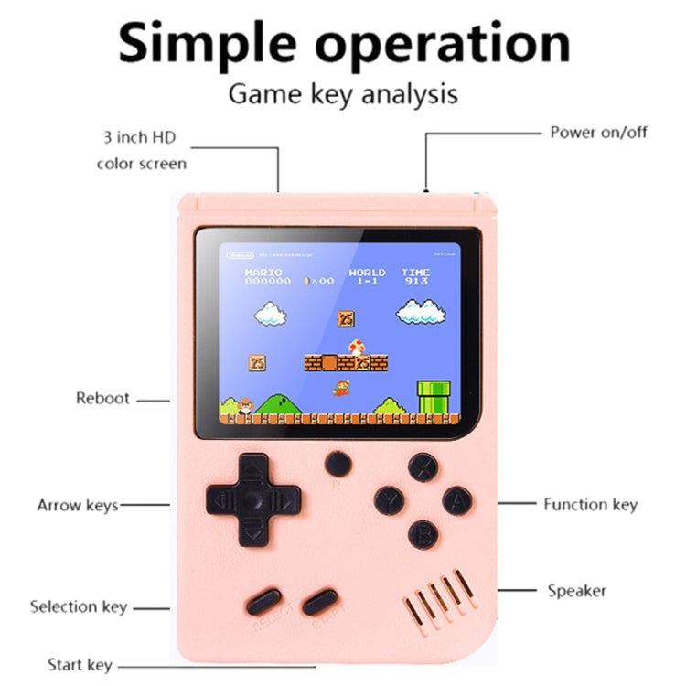 MK800 3.0 inch Macaron Mini Retro Classic Handheld Game Console for Kids Built-in 800 Games, Support AV Output (Green) - Pocket Console by buy2fix | Online Shopping UK | buy2fix
