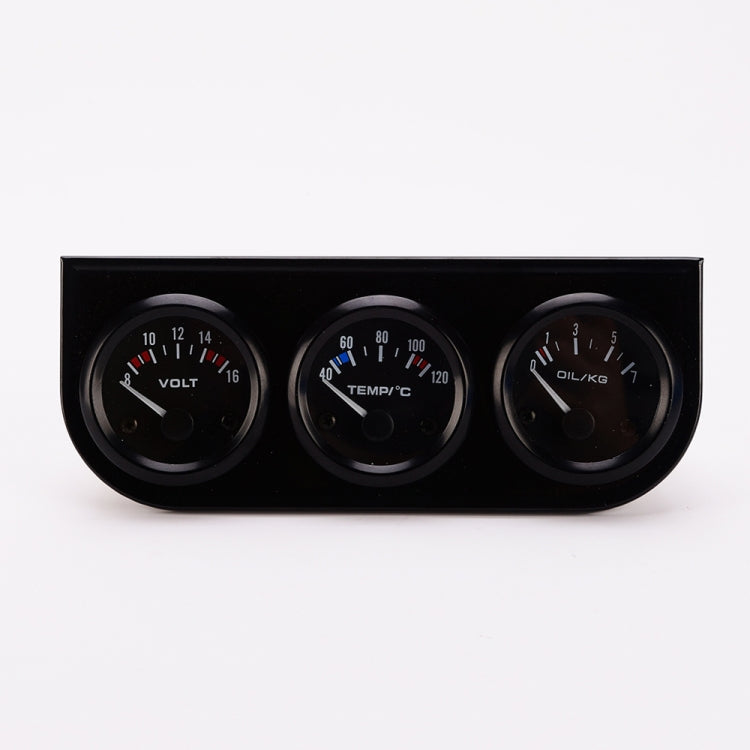 52mm 3 in 1 Auto Gauge Car Meter Voltmeter + Water Temp Gauge + Oil press Gauge - In Car by buy2fix | Online Shopping UK | buy2fix