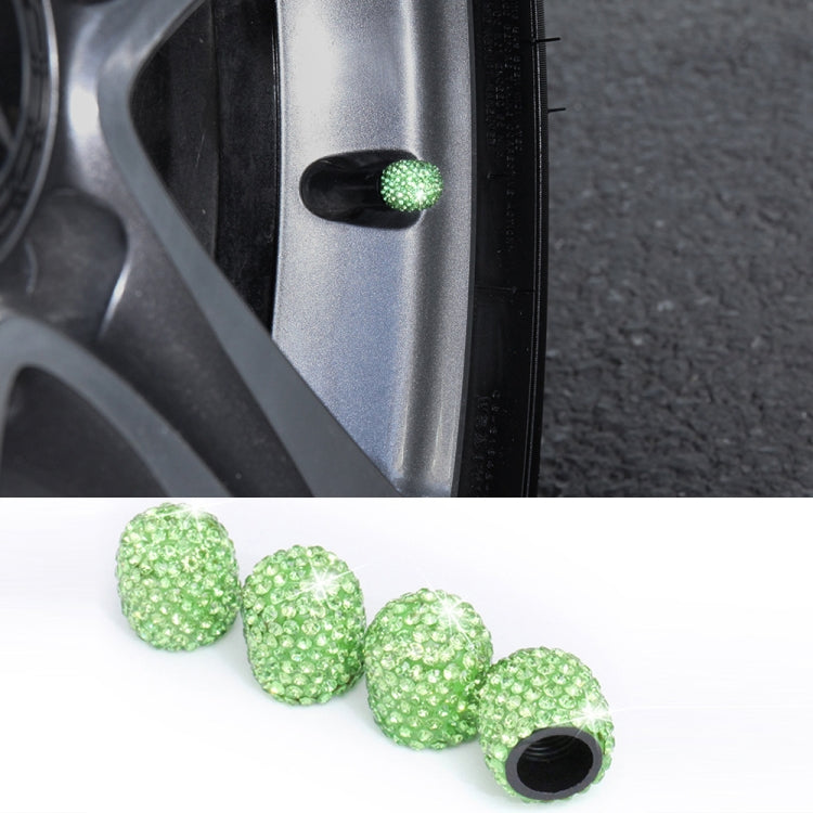 Car Crystal Tire Valve Cap Gas Cap Mouthpiece Cover (Green) - In Car by buy2fix | Online Shopping UK | buy2fix