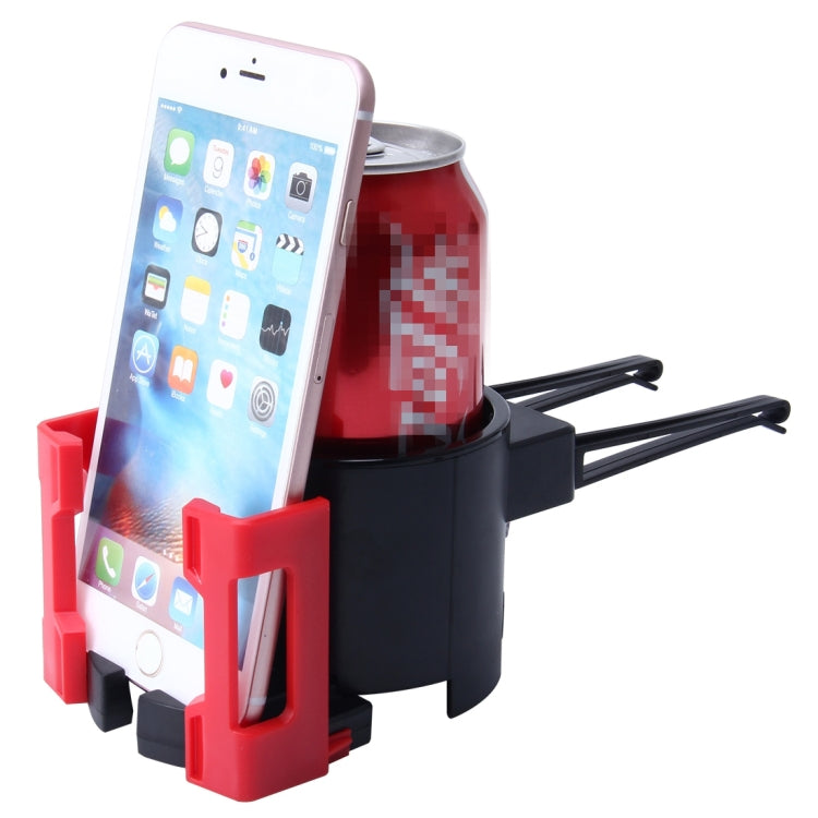 SHUNWEI SD-1026 Car Auto Multi-functional ABS Air Vent Drink Holder Bottle Cup Holder Phone Holder Mobile Mount(Red) - Car Drink Holders by SHUNWEI | Online Shopping UK | buy2fix