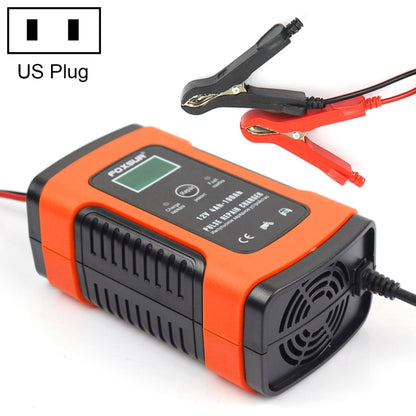 FOXSUR 12V 6A Intelligent Universal Battery Charger for Car Motorcycle, Length: 55cm, US Plug(Red) - Battery Charger by FOXSUR | Online Shopping UK | buy2fix