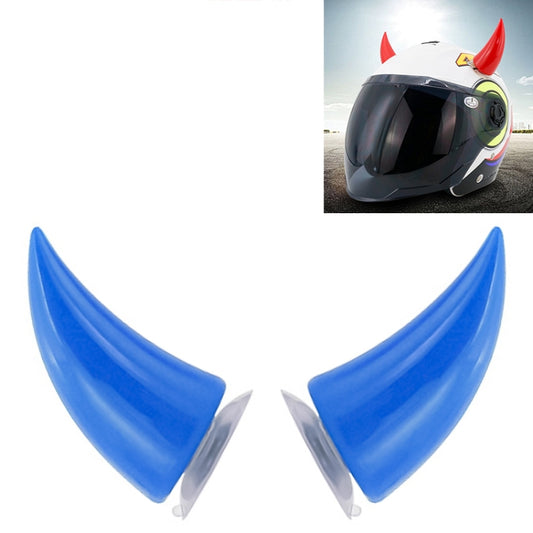 2 PCS Motorcycle Helmet Devil Decoration Motorbike Helmet Suction Cups Horns Decoration Headwear Sucker(Blue) - Ornamental Parts by buy2fix | Online Shopping UK | buy2fix