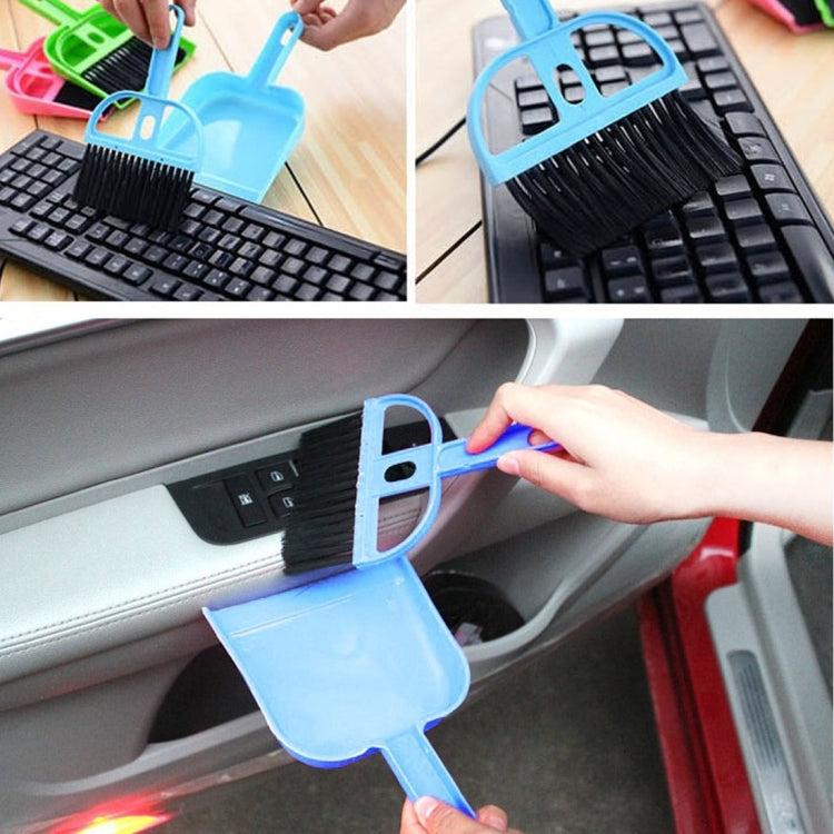 Mini Desktop Car Keyboard Sweep Cleaning Brush Small Broom Dustpan Set(Blue) - Car washing supplies by buy2fix | Online Shopping UK | buy2fix